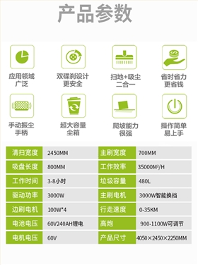 开云kaiyun网页版官网SUNBON2450AW全封闭双垃圾桶纯吸扫地车雾炮高压冲洗驾驶式电动扫地机详情_10